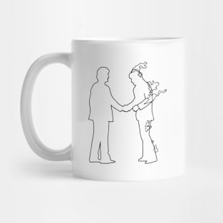 Pink Floyd Wish You Were Here Minimalistic Black on White Mug